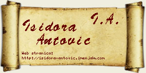 Isidora Antović vizit kartica